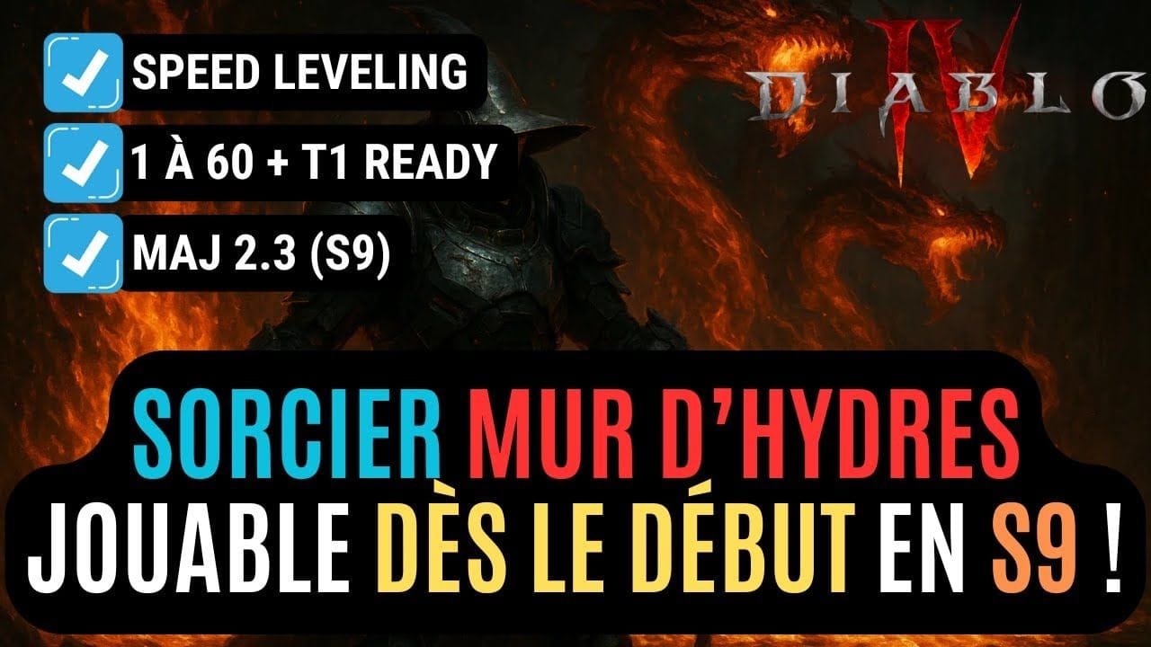 Build Sorcier Mur D'Hydres 1 à 60 Speed Leveling en Saison 9 Dans Diablo 4 !