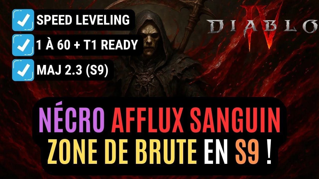 Build Nécromancien Afflux Sanguin 1 à 60 Speed Leveling en Saison 9 Dans Diablo 4 !