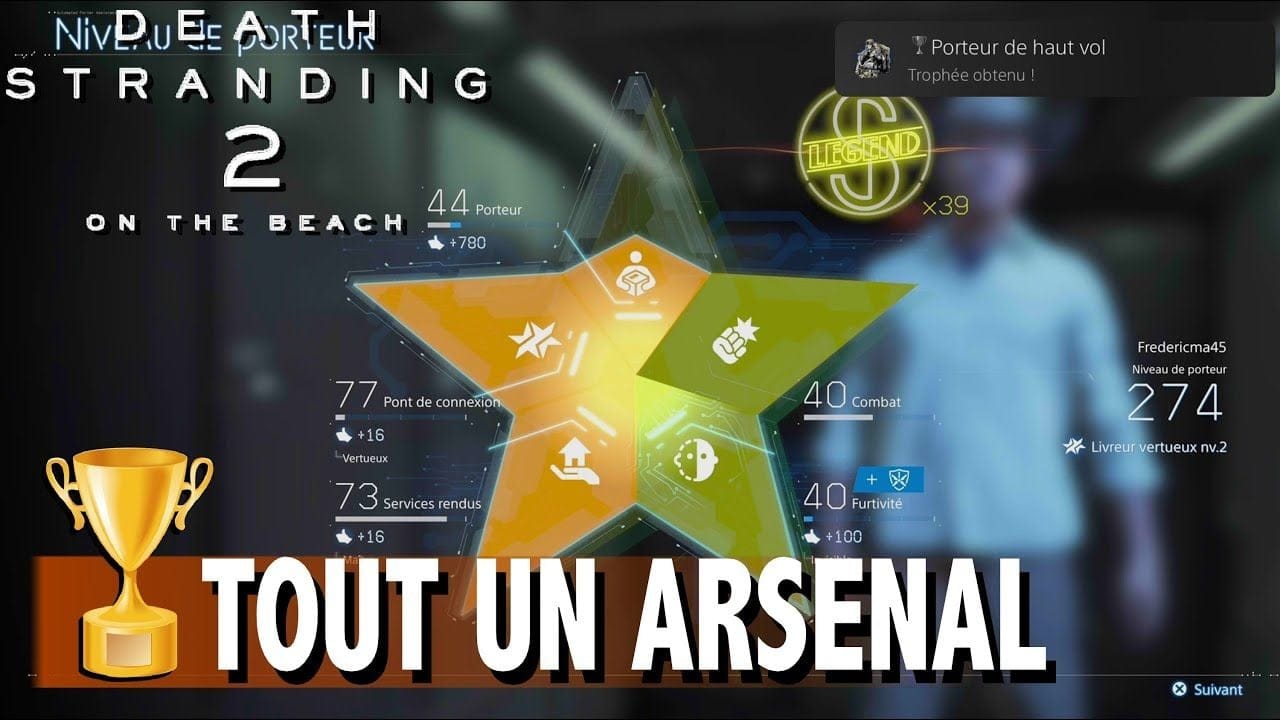 PORTEUR DE HAUT VOL - Atteindre Niv de porteur de 40 dans toutes les catégories - DEATH STRANDING 2