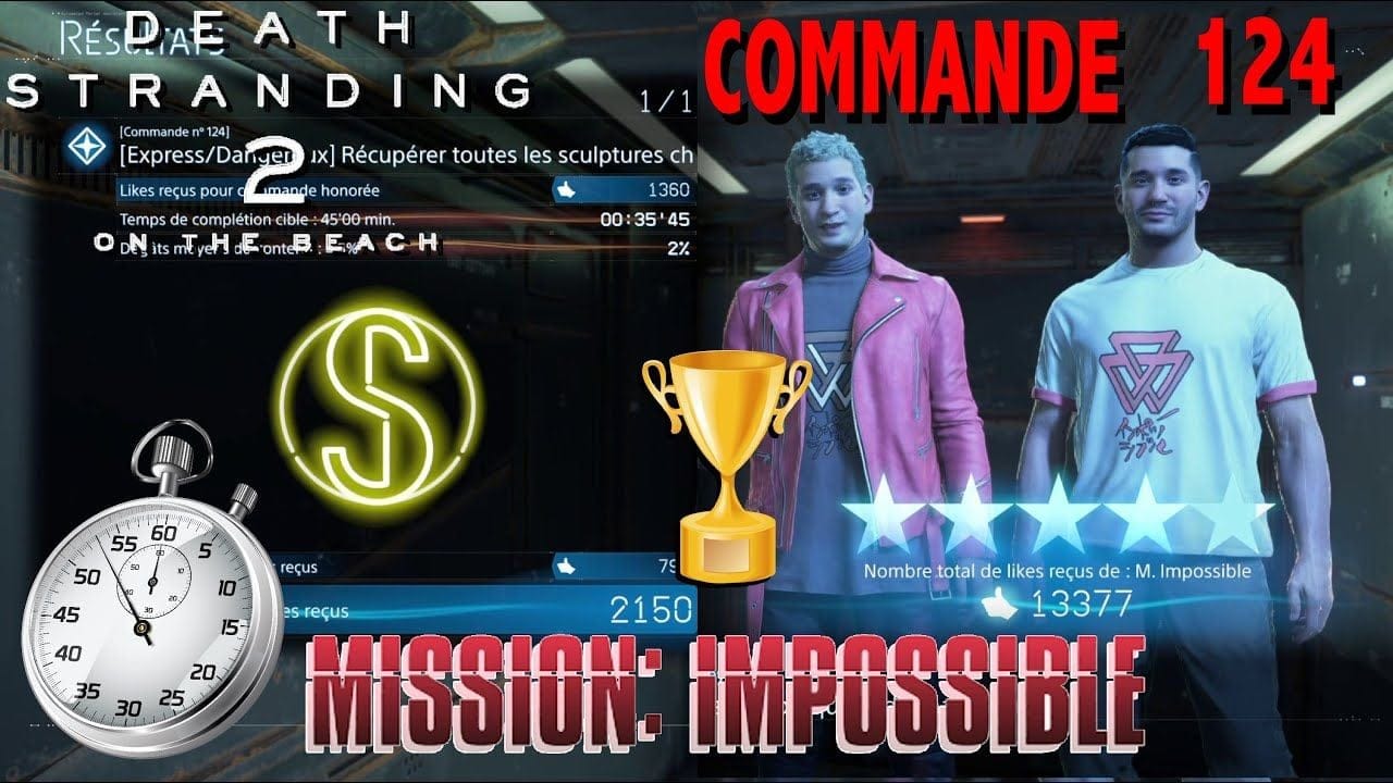 Commande 124 moins 45min &  niveau maximal M IMPOSSIBLE  - DEATH STRANDING 2 ON THE BEACH