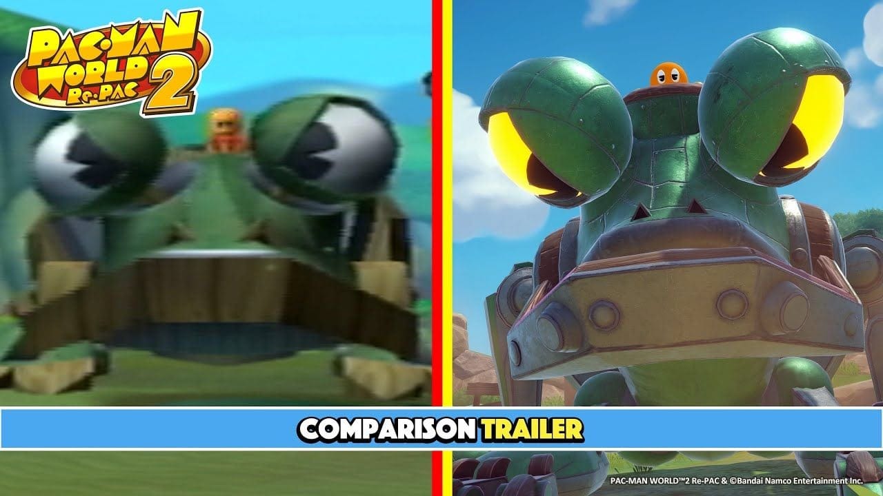 Pac-Man World 2 Re-Pac joue au traditionnel comparatif visuel entre remaster et jeu de base via un nouveau trailer