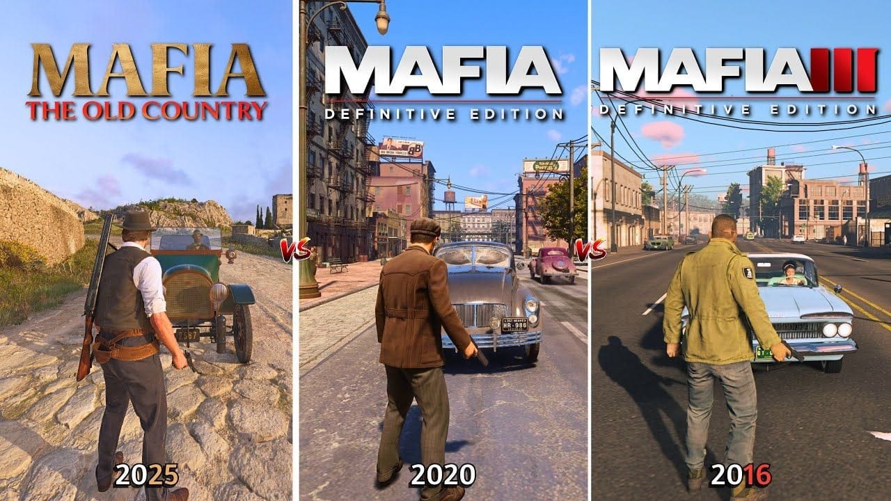 Mafia: The Old Country vs Mafia: Definitive Edition vs Mafia III - Physics and Details Comparison