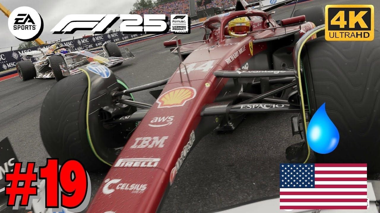 F1 25 Mode Carrière - GRAND PRIX DES AMÉRIQUES - HAMILTON FERRARI 4K Ultra 60fps