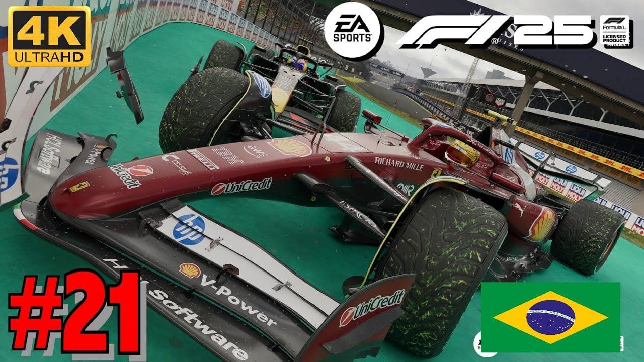 F1 25 Mode Carrière - GRAND PRIX DU BRÉSIL - HAMILTON FERRARI 4K Ultra 60fps