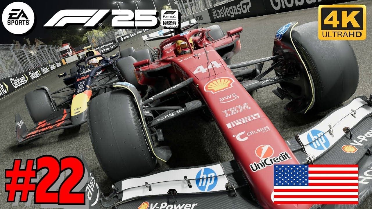 F1 25 Mode Carrière - GRAND PRIX DE LAS VEGAS - HAMILTON FERRARI 4K Ultra 60fps