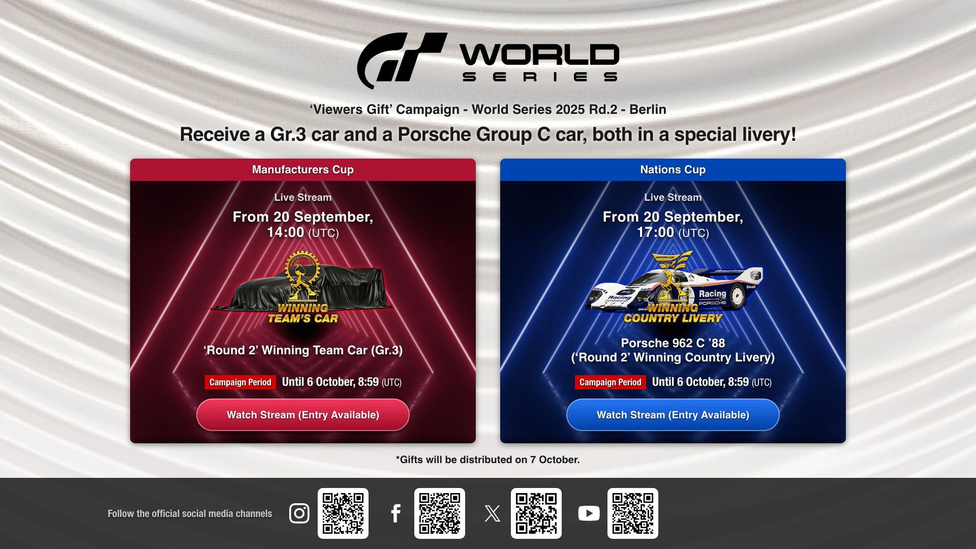 Recevez deux tickets de voiture de course avec la "Campagne de visionnage" pour l'événement Gran Turismo World Series 2025 - Manche 2 - Berlin ! - World Series - gran-turismo.com