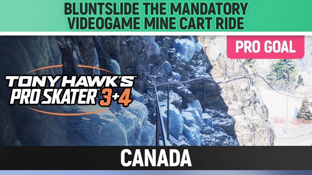 Tony Hawk's Pro Skater 3+4 - Canada Pro Goal - Bluntslide the Mandatory Videogame Mine Cart Ride