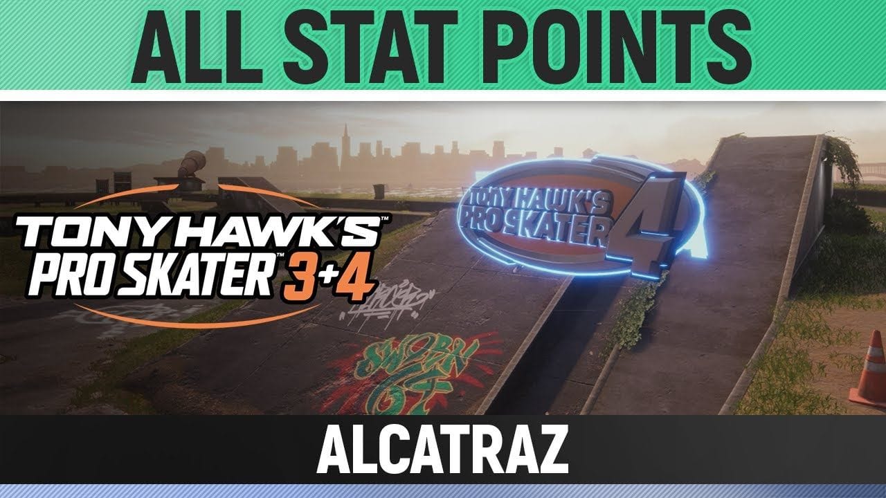 Tony Hawk's Pro Skater 3+4 - Alcatraz - All 4/4 Stat Point Locations