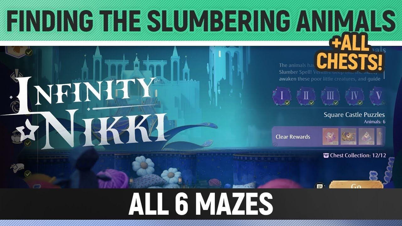 Infinity Nikki - Finding the Slumbering Animals - All 6 Mazes with all Chests