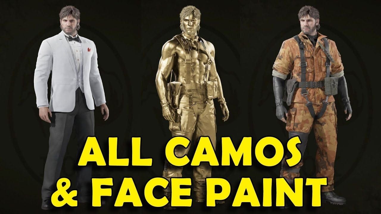 Metal Gear Solid 3 Delta - All Camos & Face Paint Showcase (Camouflage Collection)