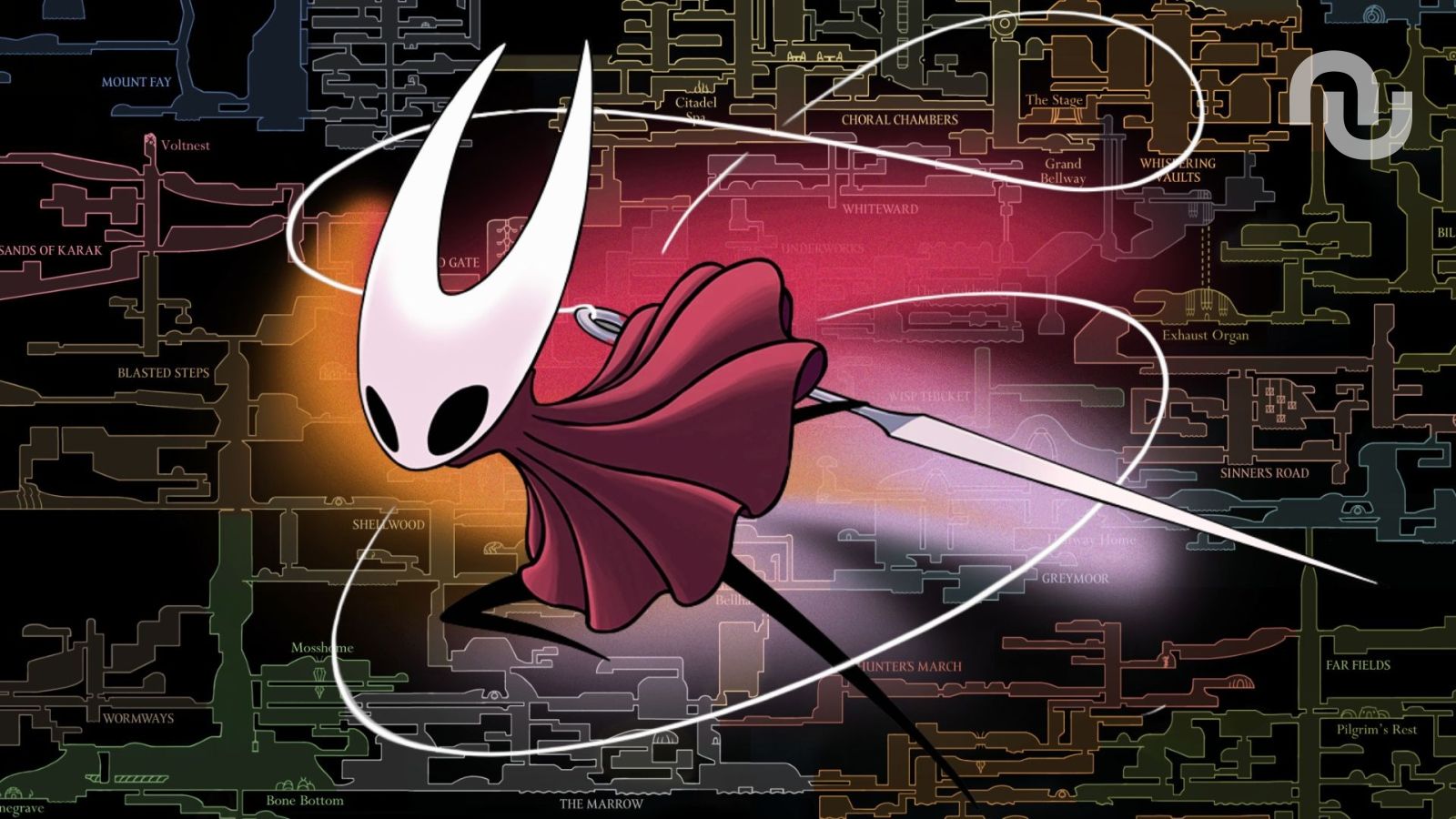 C’est la carte ultime de Hollow Knight Silksong, avec tous les bancs, secrets, vendeurs, boss et items