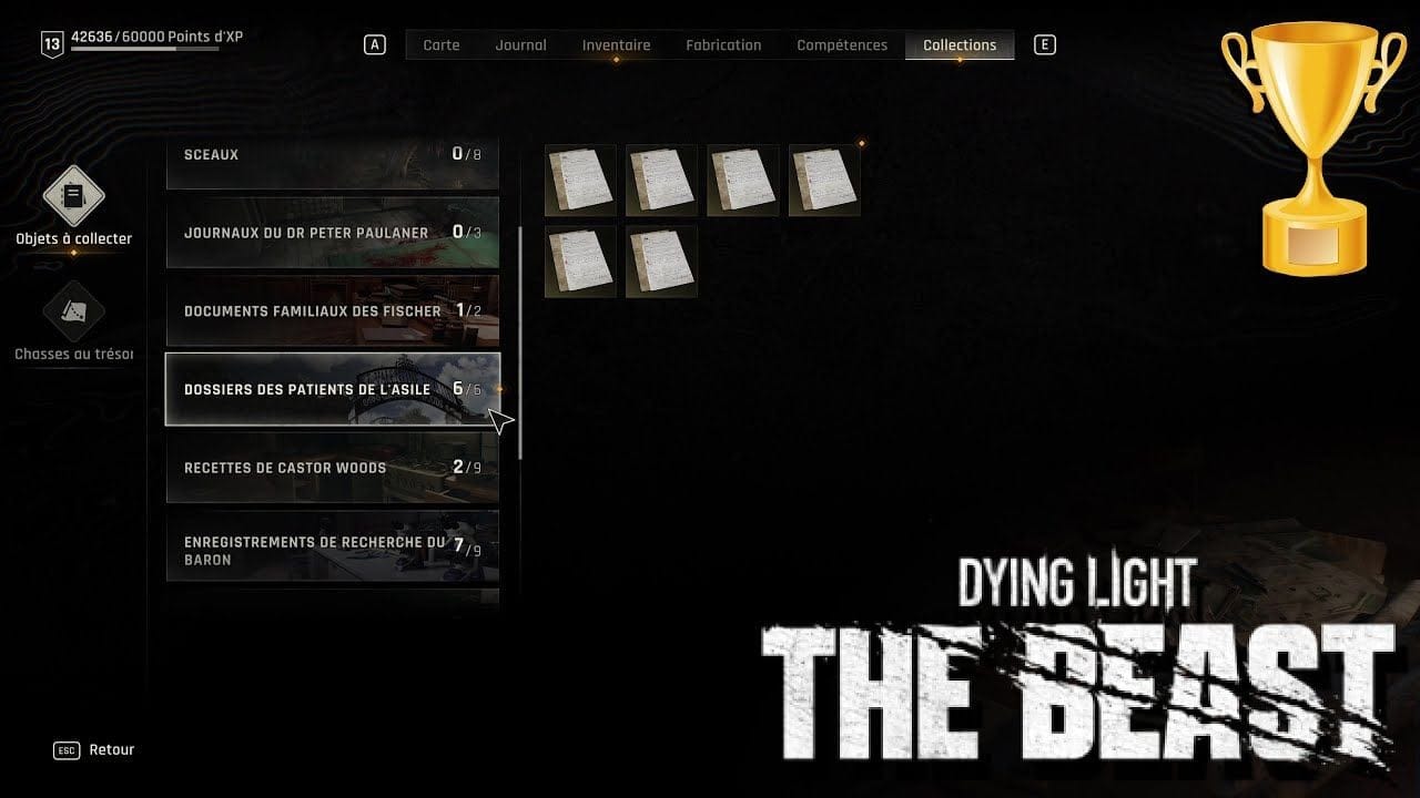 TOUS LES DOSSIERS DES PATIENTS DE L'ASILE 6 - DYING LIGHT THE BEAST
