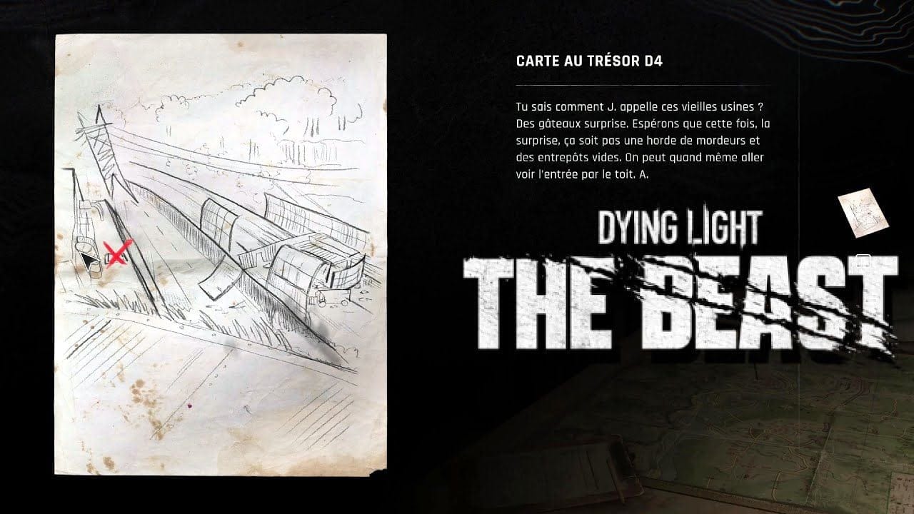 D4 OÙ TROUVER CARTE AU TRÉSOR & CHASSE AU TRÉSOR - Mod Embrasement - DYING LIGHT THE BEAST