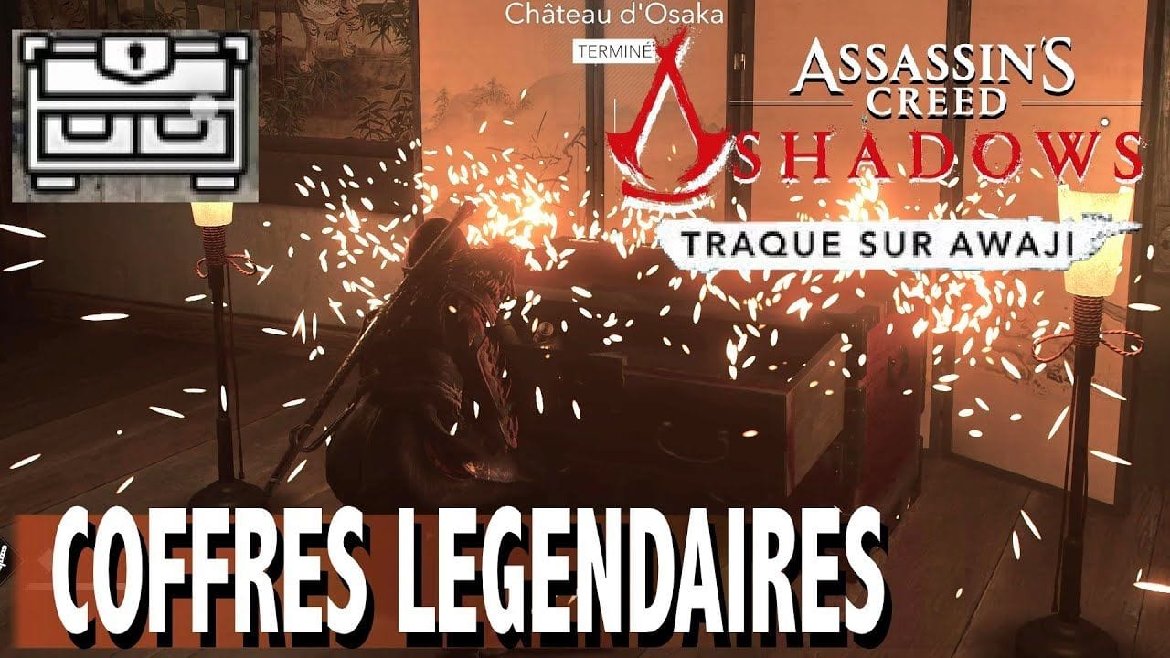 TOUS LES COFFRES LÉGENDAIRES x7 Région ÎLE D'AWAJI Tous les Châteaux - ASSASSIN'S CREED SHADOWS