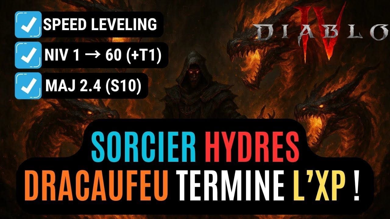Le Build Du Sorcier Hydres Speed Leveling 1 à 60 En Saison 10 Pour Diablo 4 !