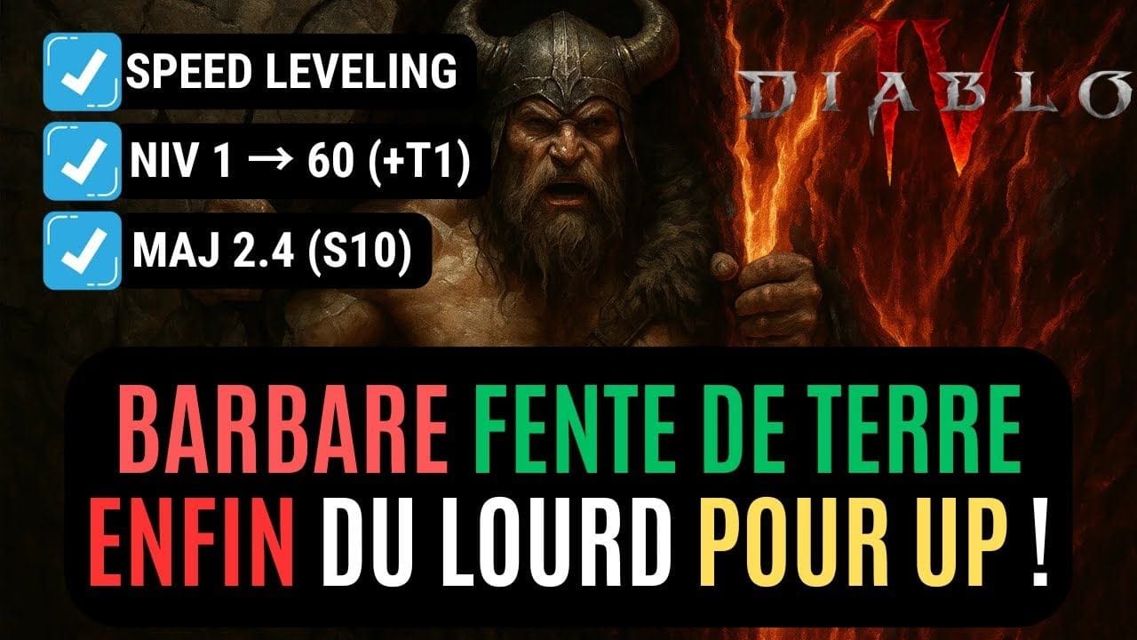 Le Build Du Barbare Fente De Terre Speed Leveling 1 à 60 En Saison 10 Pour Diablo 4 !