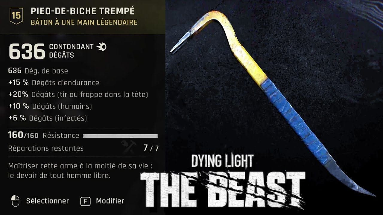 OÙ TROUVER LE PIED-DE-BICHE TREMPÉ - PLAN / Arme légendaire  DYING LIGHT THE BEAST