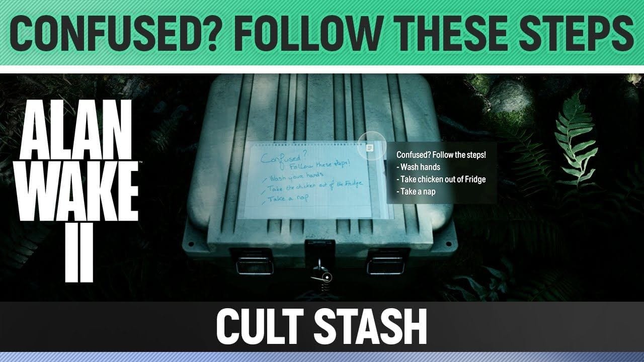 Alan Wake 2 - Cult Stash - Confused? Follow these steps! (Cauldron Lake)