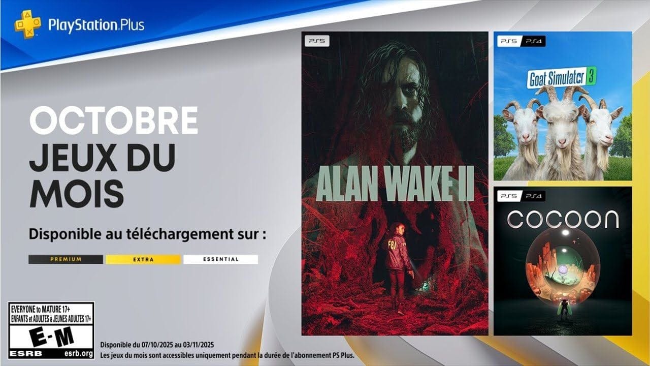 PlayStation Plus : Les Jeux Gratuits d'Octobre 2025