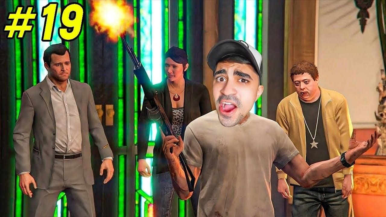تختيم قراند 5 عائلة مايكل المتخلفة 😍🔥 - GTA V