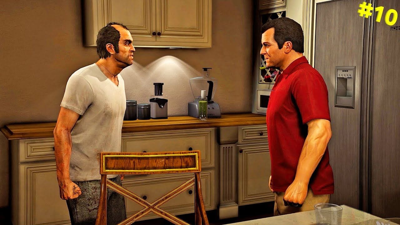 اللقاء المنتظر بمود جرافيك جي تي أي 6 | GTA V Walkthrough with GTA 6 Graphics #10