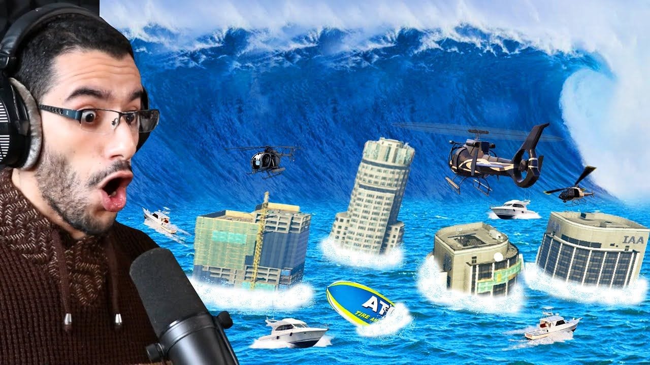 التسونامي العملاقة أصبحت أكبر في جي تي أي 5 | GTA V Biggest Tsunami EVER
