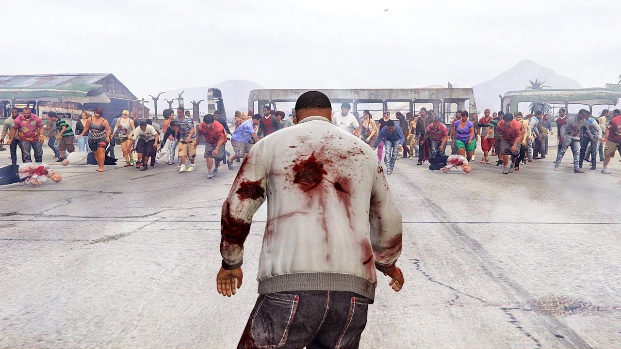 قراند 5 : فرانكلن الزومبي في كارثة الزومبي الواقعية | GTA V Zombie in a Zombie Outbreak