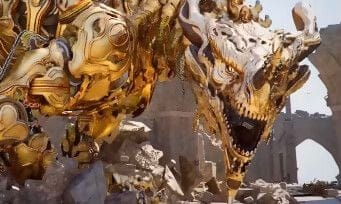 Crimson Desert : un raptor, un ours et un mécha en moyen de locomotion, un boss battle contre un dragon mécanique aussi