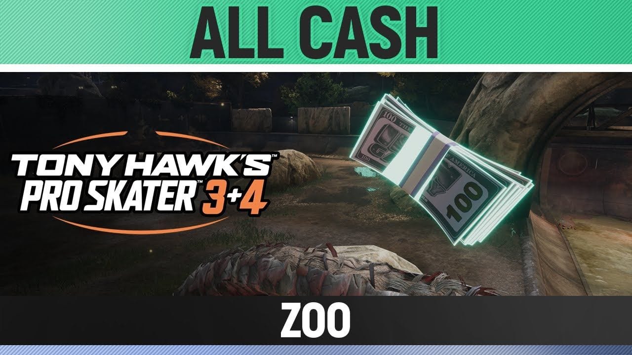 Tony Hawk's Pro Skater 3+4 - Zoo - All 4/4 Cash/Money Locations