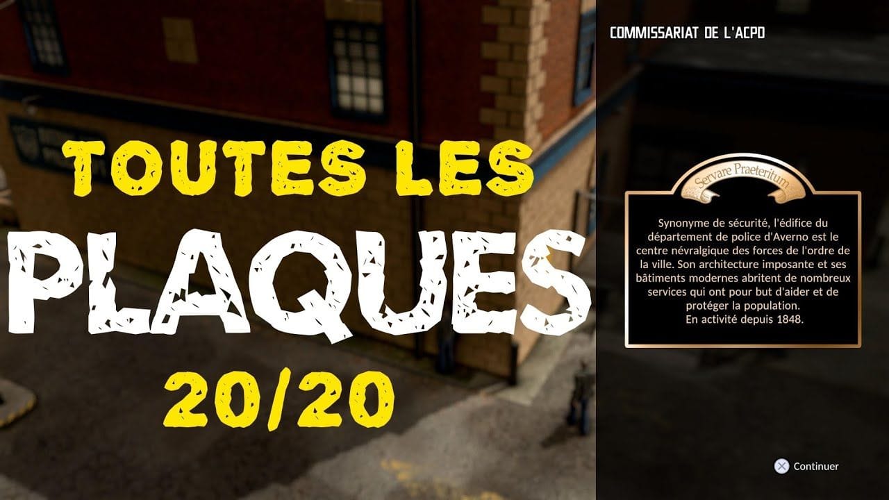EMPLACEMENTS des PLAQUES - THE PRECINCT (Trophée Historien)