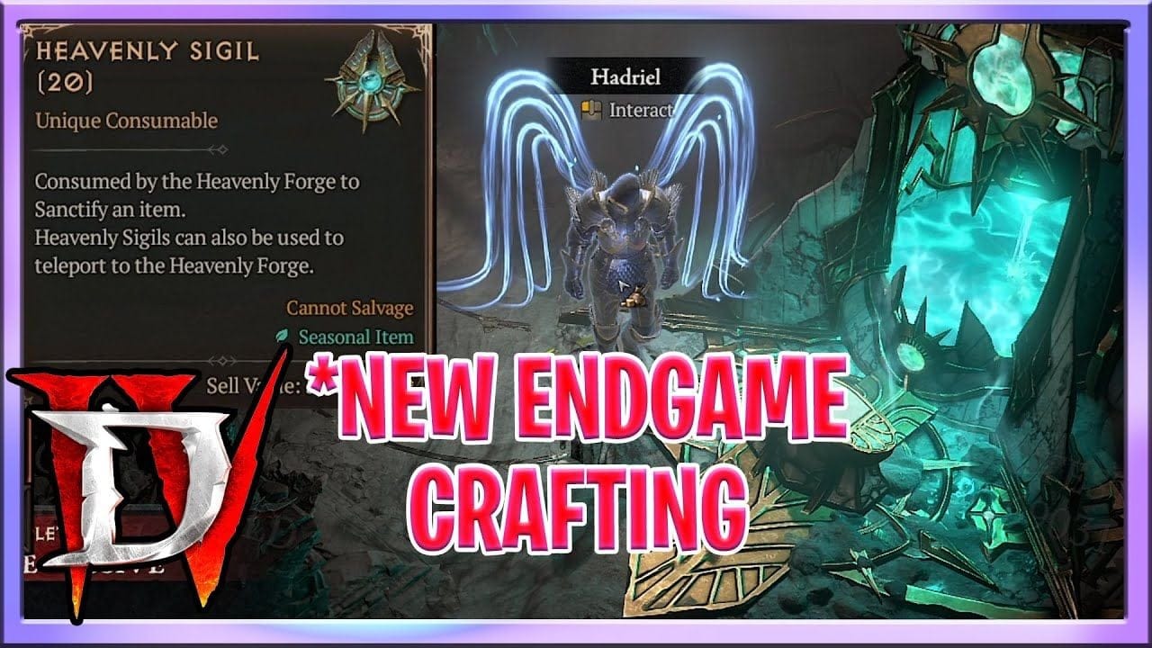 Diablo 4 Season 11 Heavenly Forge Crafting : Guide and Location New Endgame Crafting Sanctification