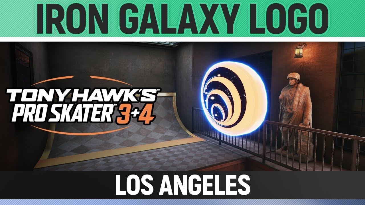 Tony Hawk's Pro Skater 3+4 - Los Angeles - Iron Galaxy Logo Location (How to Open Glass Rooftop)