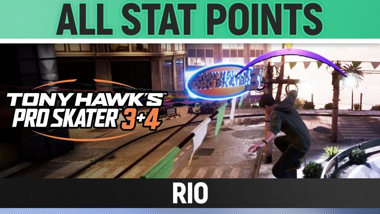 Tony Hawk's Pro Skater 3+4 - Rio - All 3/3 Stat Point Locations