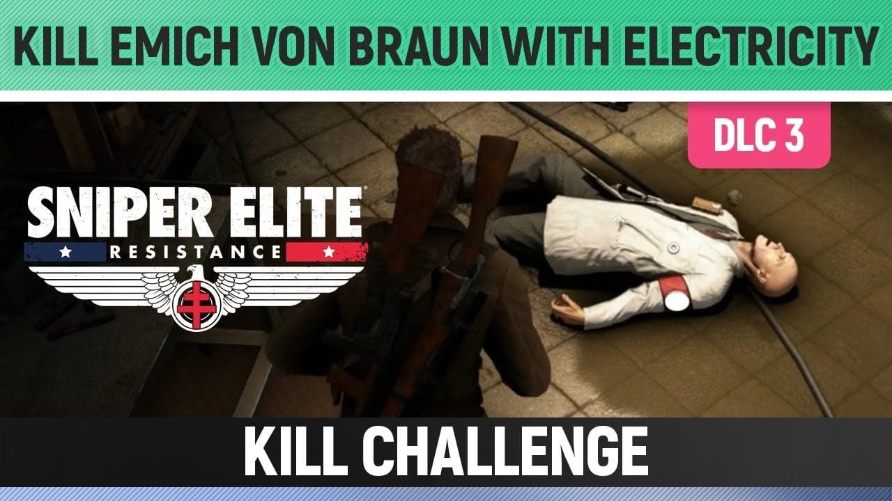 Sniper Elite: Resistance - Kill Emich von Braun with electricity - Kill Challenge Striking Range
