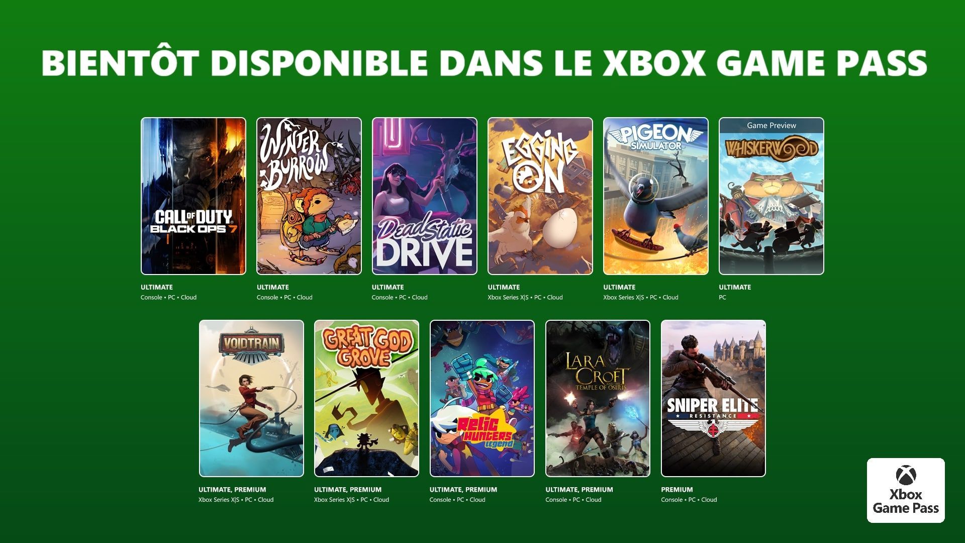 Xbox Game Pass : Call of Duty: Black Ops 7, Winter Burrow et d'autres jeux arrivent dans la première vague de novembre