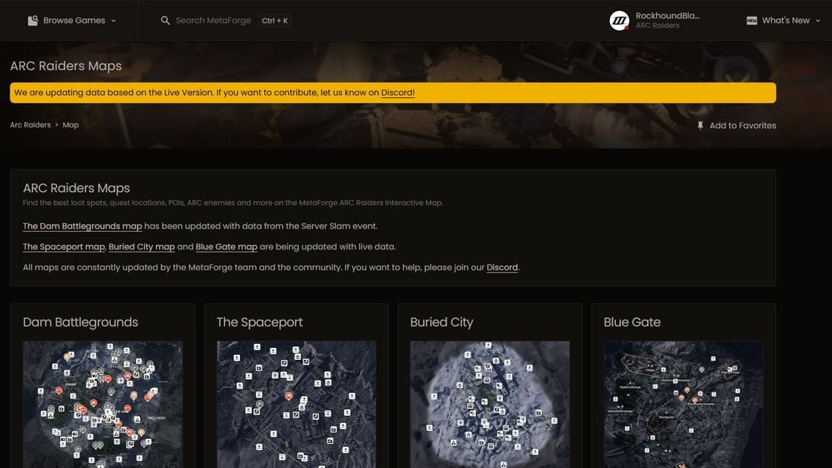 Metaforge ARC Raiders : comment accéder aux cartes interactives et aux événements du jour ?