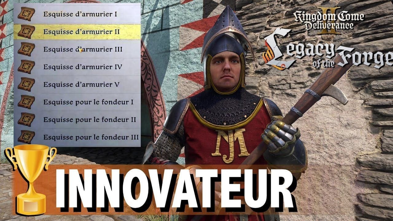 INNOVATEUR - Obtenir les nouveaux éléments armes .. KINGDOM COME DELIVERANCE 2  HÉRITAGE DE LA FORGE