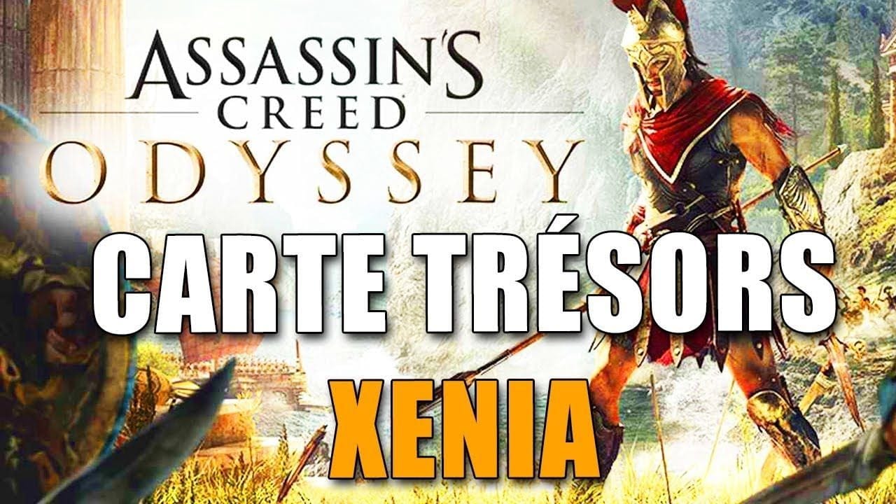 ASSASSIN'S CREED ODYSSEY : CARTE TRÉSORS XENIA ( Plume, Bracelet, Conque, Lyre, Flute et Coffre )