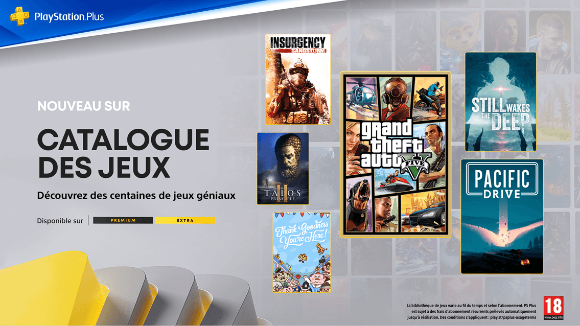 GEEKNPLAY - PlayStation Plus novembre 2025 - GTA V, Pacific Drive et d'autres hits débarquent pour les abonnés Extra et Premium