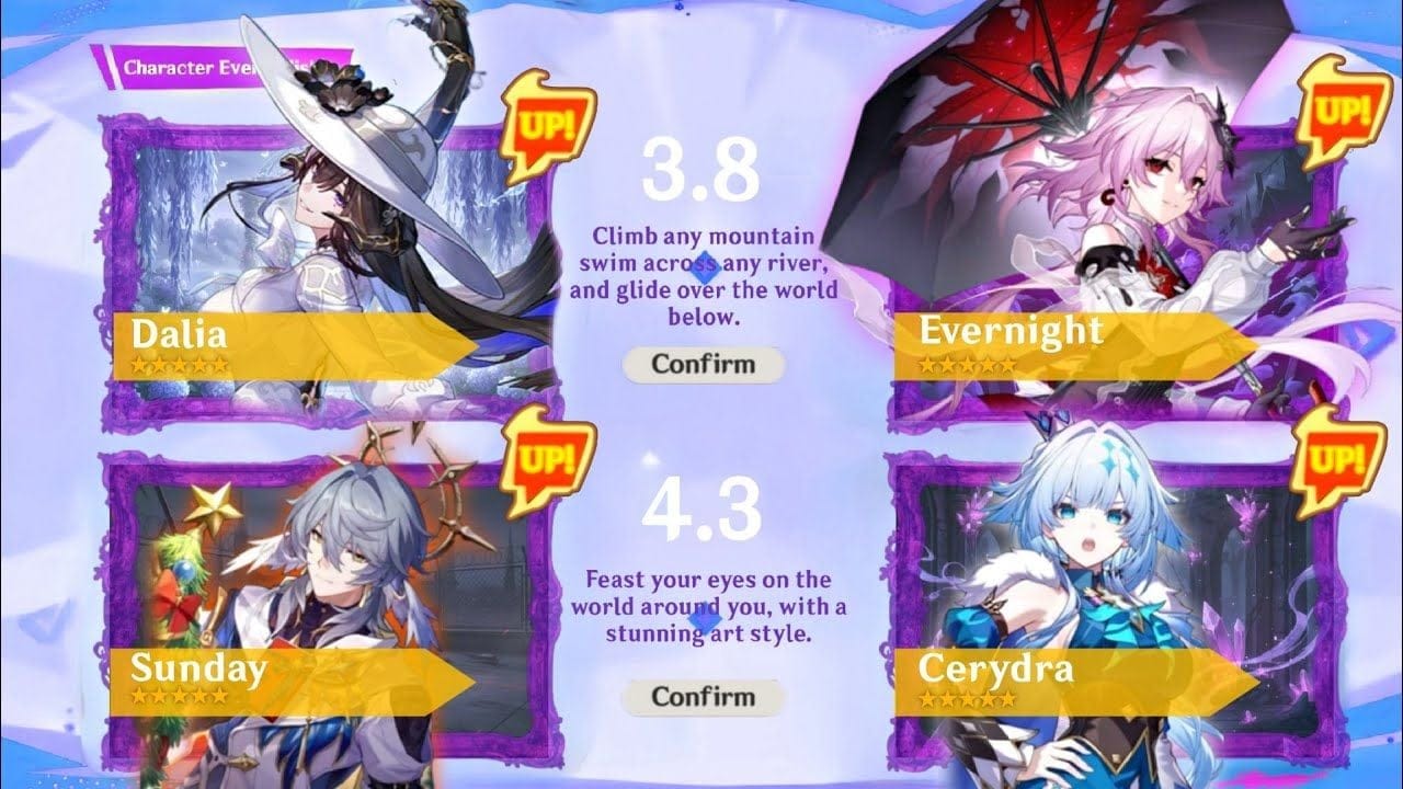 NEW UPDATE!! Just In! Confirm 3.8 To 4.3 Banner ROADMAP! Dalia, Evernight, Sunday - Honkai Star Rail