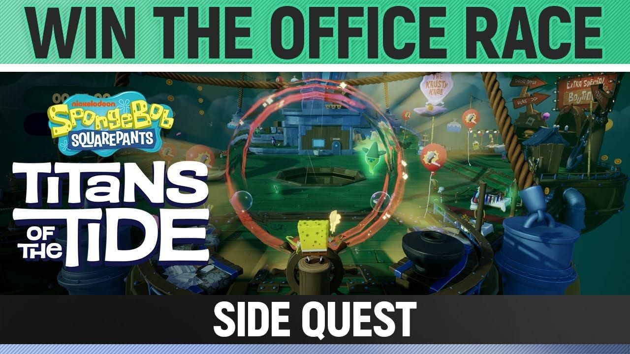 Spongebob: Titans of the Tide - Win The Office Race - Side Quest