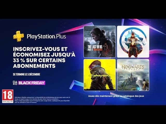 PlayStation Plus - Offre Black Friday 2025 : jusqu'à -33% de réduction jusqu'au 5 décembre 2025