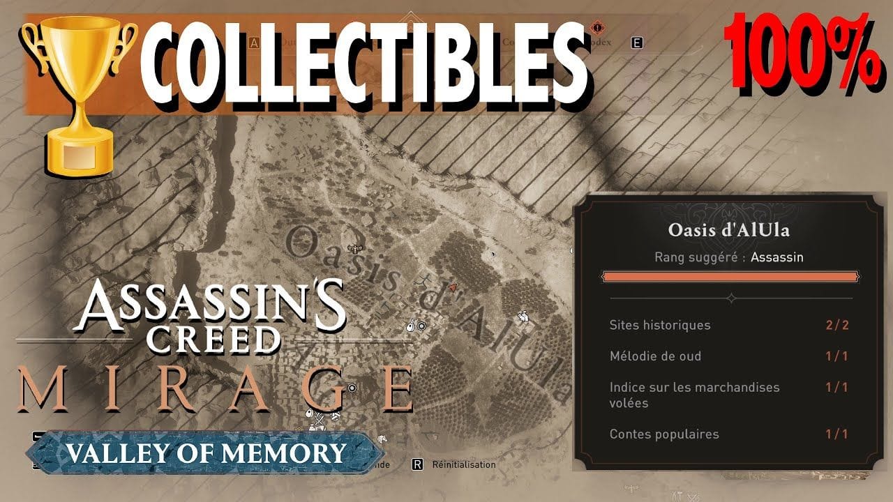 OASIS D'ALULA 🏆 : SITE / MÉLODIE / INDICE / CONTE Tous les collectibles 100% ASSASSIN'S CREED MIRAGE