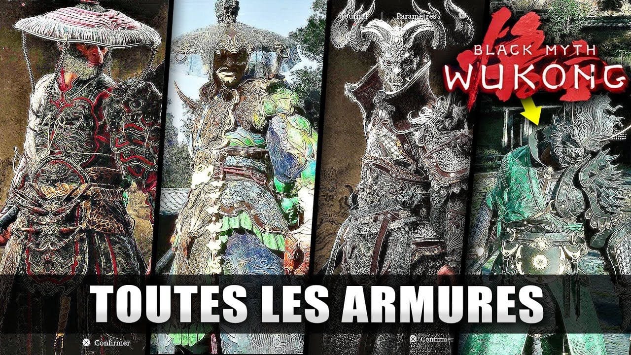 Black Myth Wukong : Toutes les ARMURES du jeu (Vitrine & Emplacements)