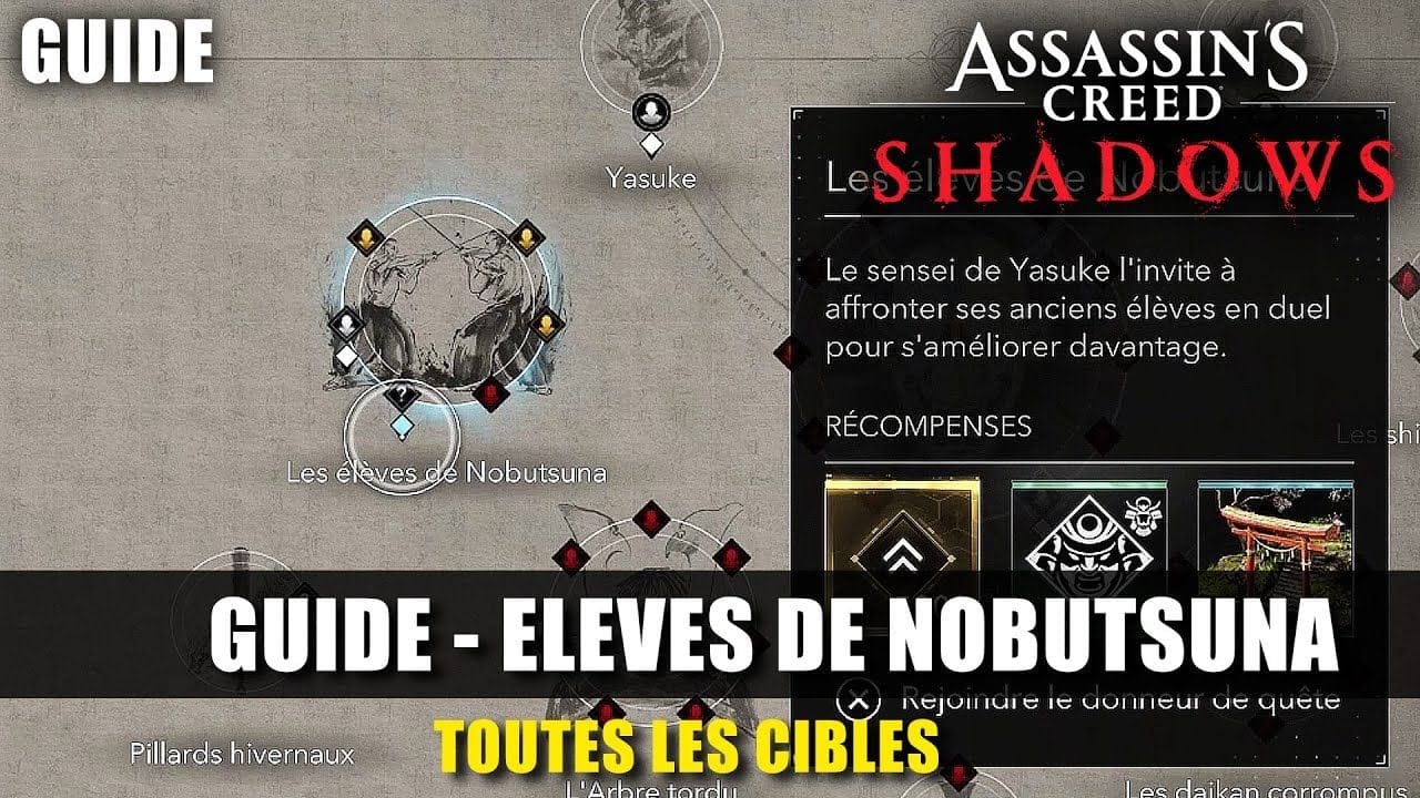 Assassin's Creed Shadows : Tous les Elèves de Nobutsuna (Guide)