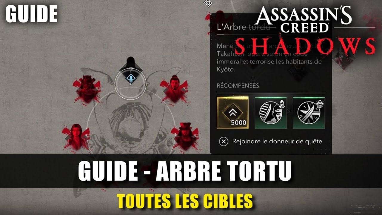 Assassin's Creed Shadows : Toutes les CIBLES de L' Arbre Tordu (Guide) Emplacements