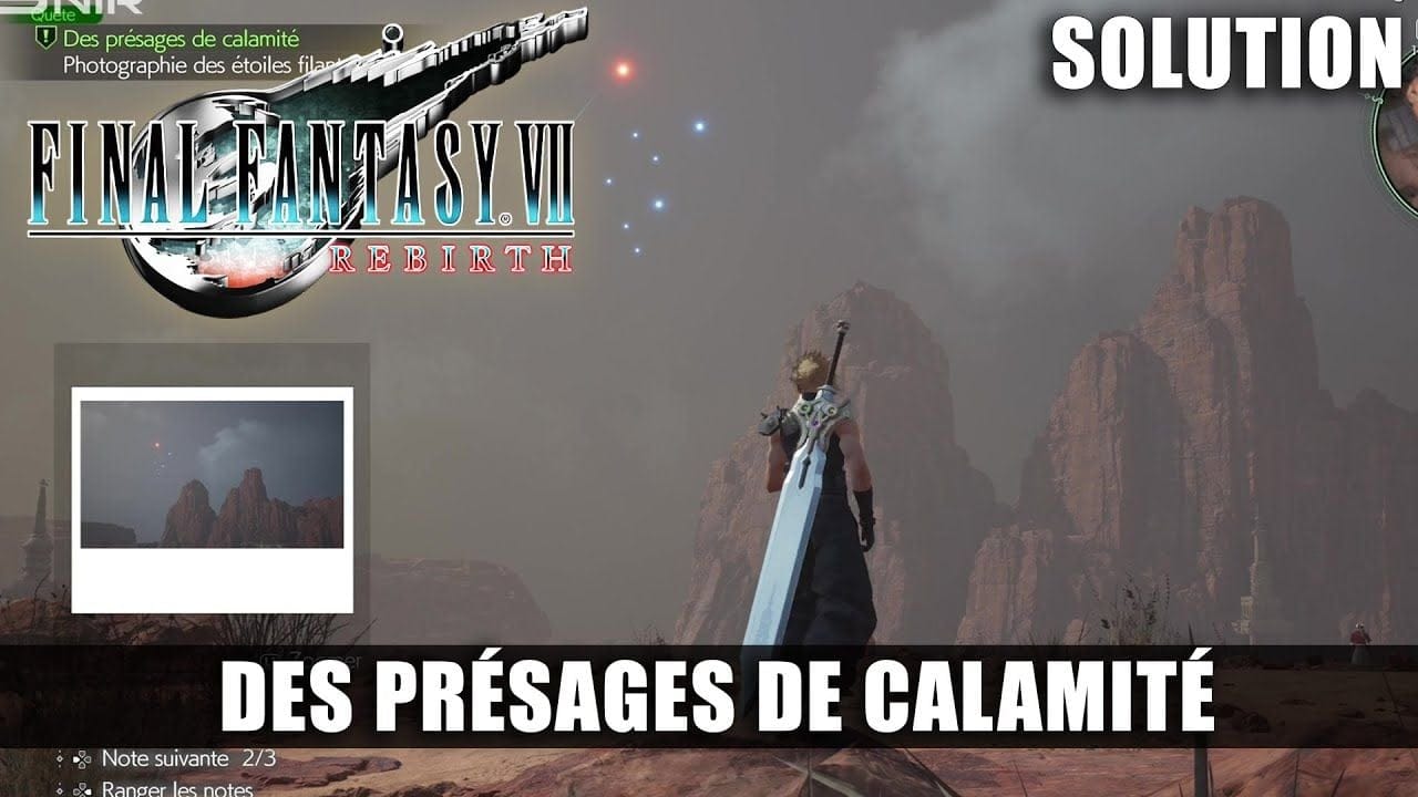 Final Fantasy 7 Rebirth - Soluce Quête: Des présages de calamité (Photo Étoile) Observateurs du ciel
