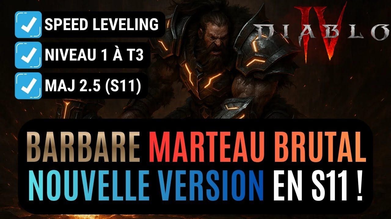 Le Build Barbare Marteau Des Anciens Pour Speed Leveling La Saison 11 Dans Diablo IV !