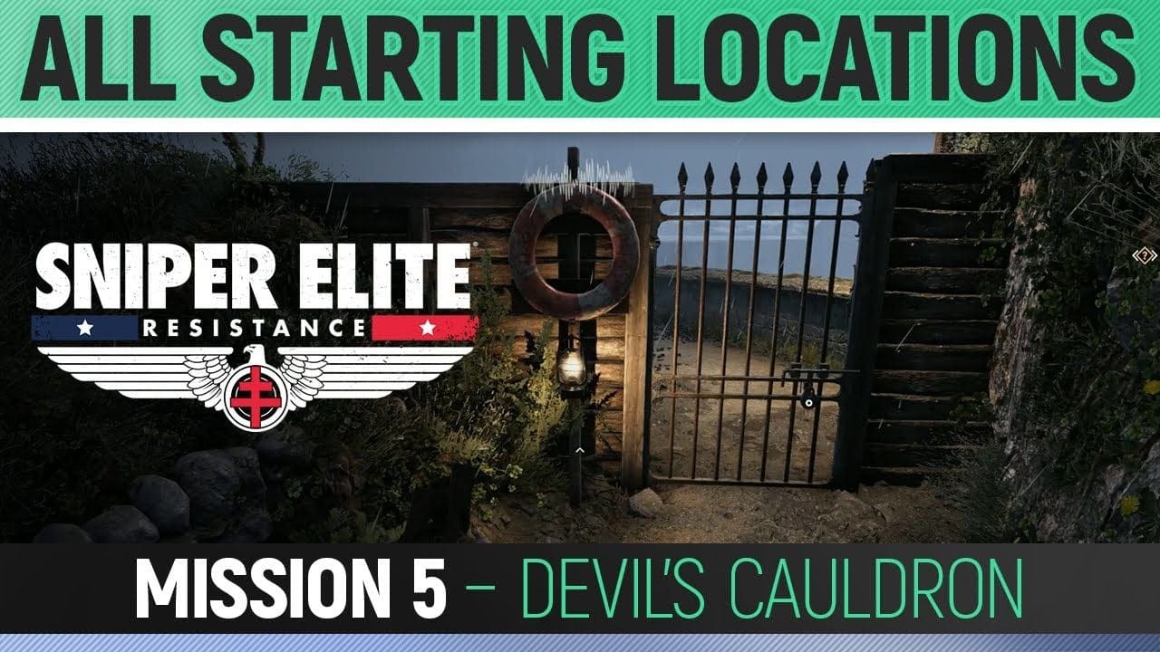 Sniper Elite: Resistance - Mission 5 - All Starting Locations 🏆 Devil's Cauldron
