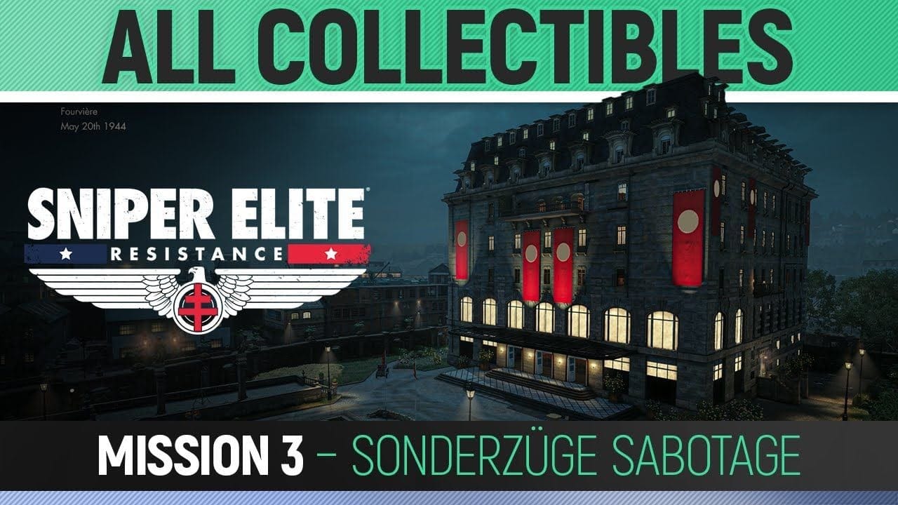 Sniper Elite: Resistance - Mission 3 - All Collectibles & Trophies 🏆 Sonderzüge Sabotage
